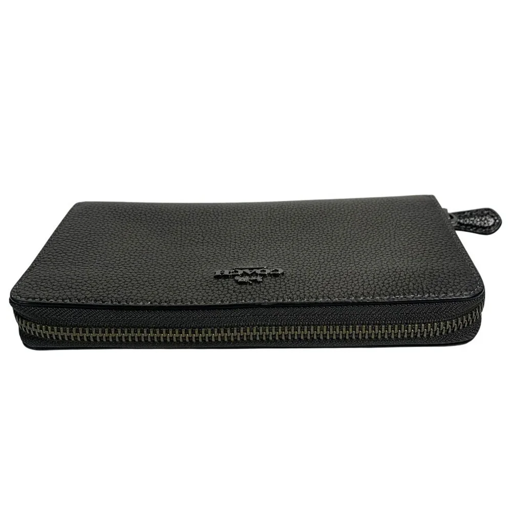 COACH Outlet Accordion Zip Around Wallet Metallic Polished Leather F23554 - Picture 6 of 11